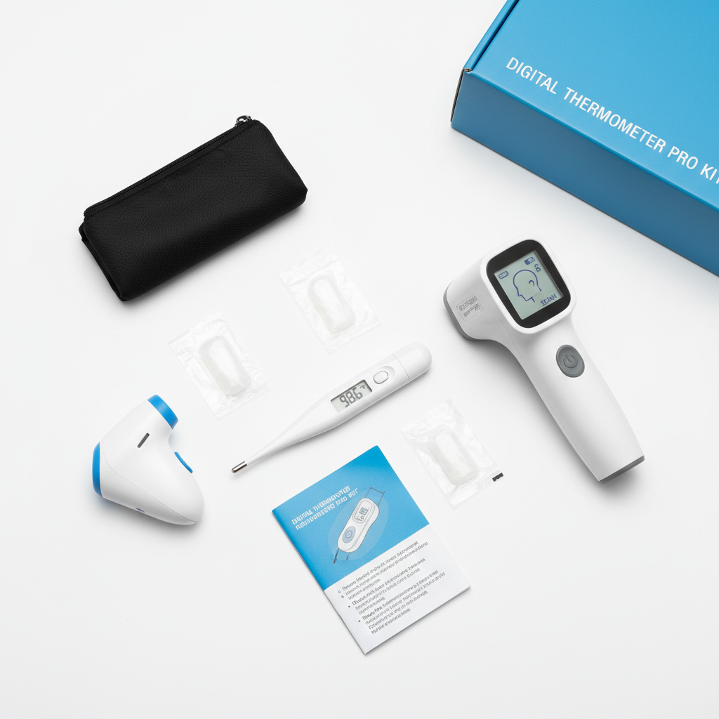 Digital Thermometer Kit Flat Lay