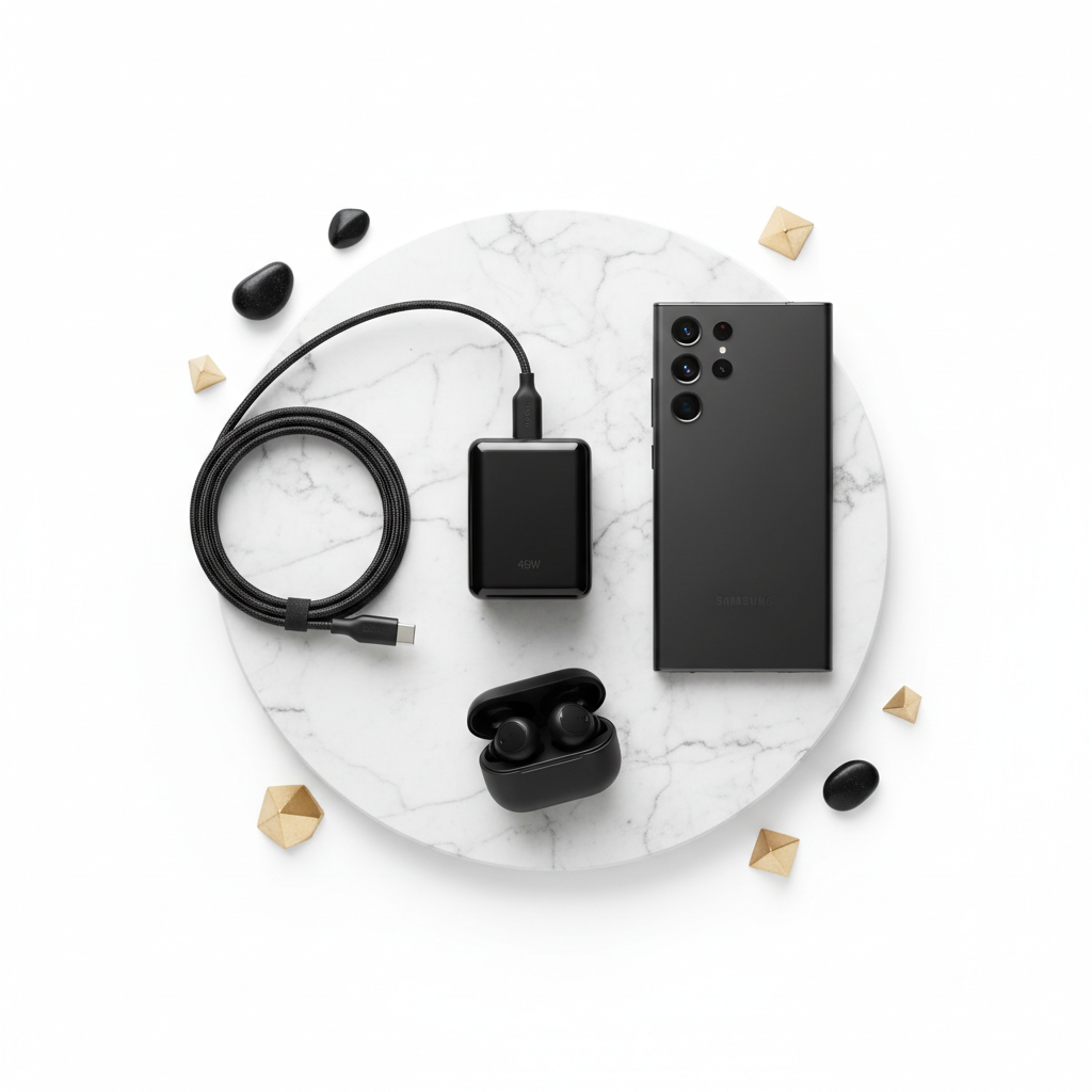 Samsung 45W Adapter - Flat Lay