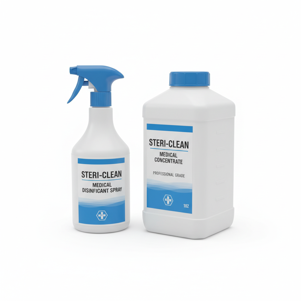 Disinfectant spray and concentrate 45 degree angle
