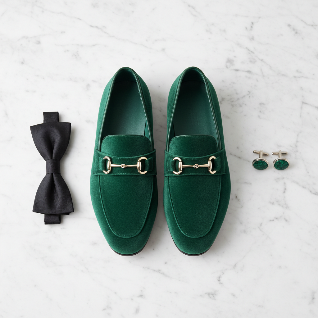 Velvet Loafers - Flat Lay