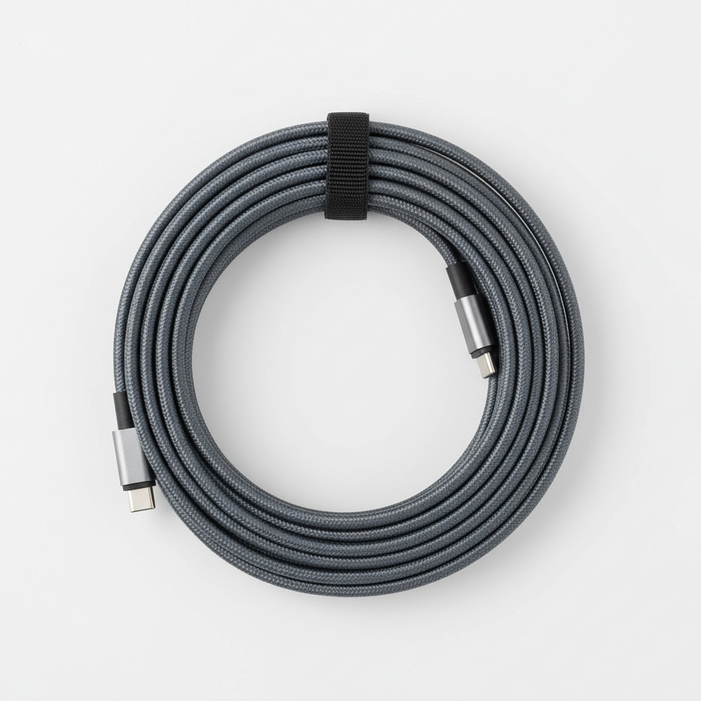 USB-C cable coiled