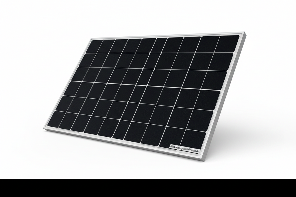High-efficiency 400W monocrystalline solar panel with black cells and silver aluminum frame