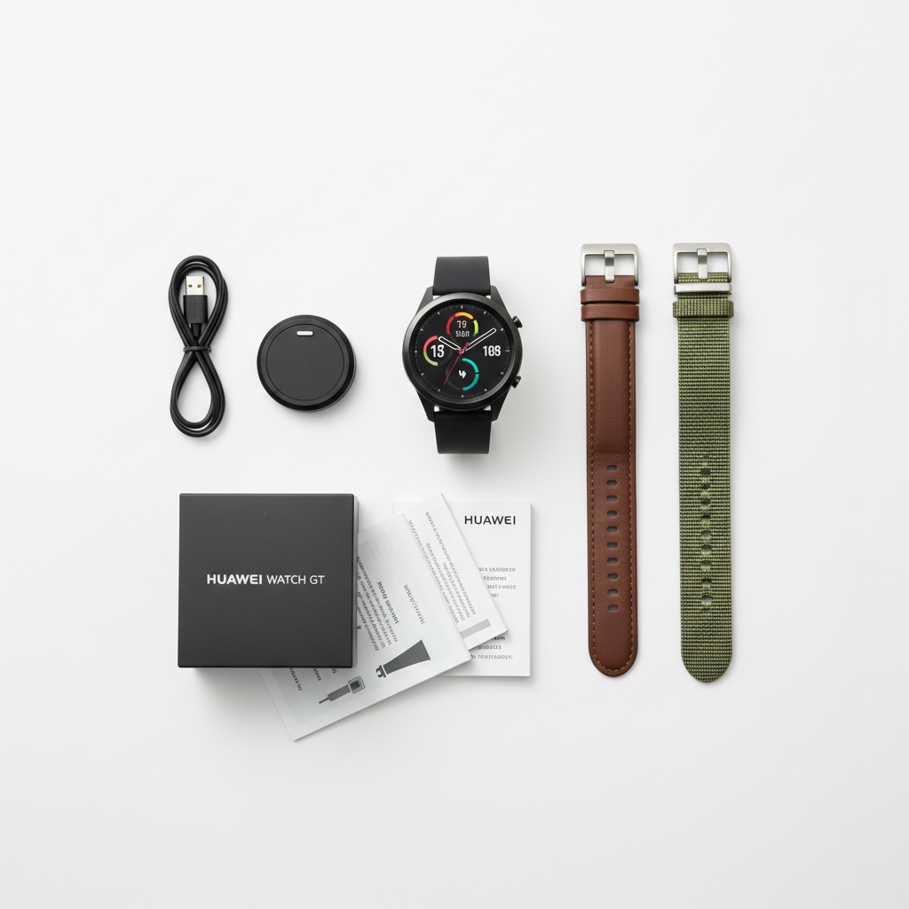 Huawei Watch GT with accessories