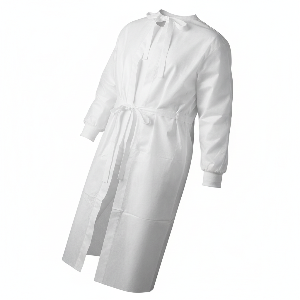 Surgical gown 45 degree angle view