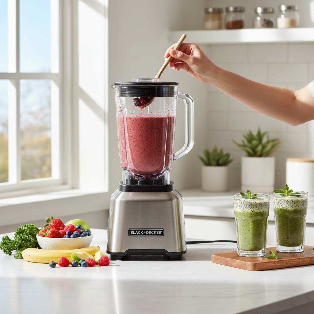 Black+Decker blender making smoothie