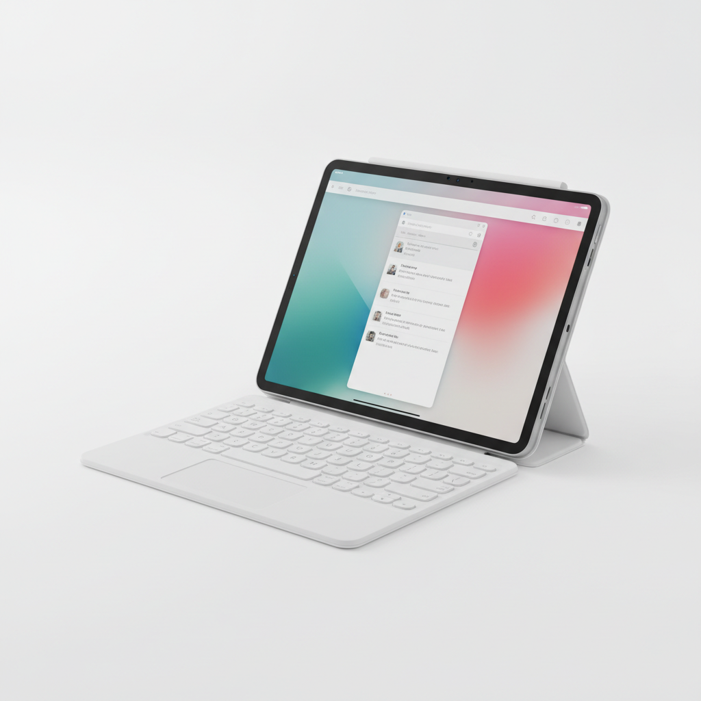 iPad with keyboard case attached